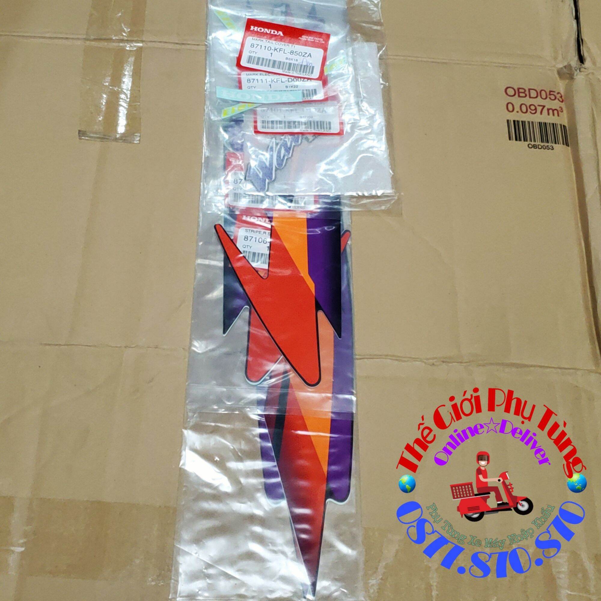 Bộ tem Wave Thái 110 zin Honda Thái Lan nhập khẩu