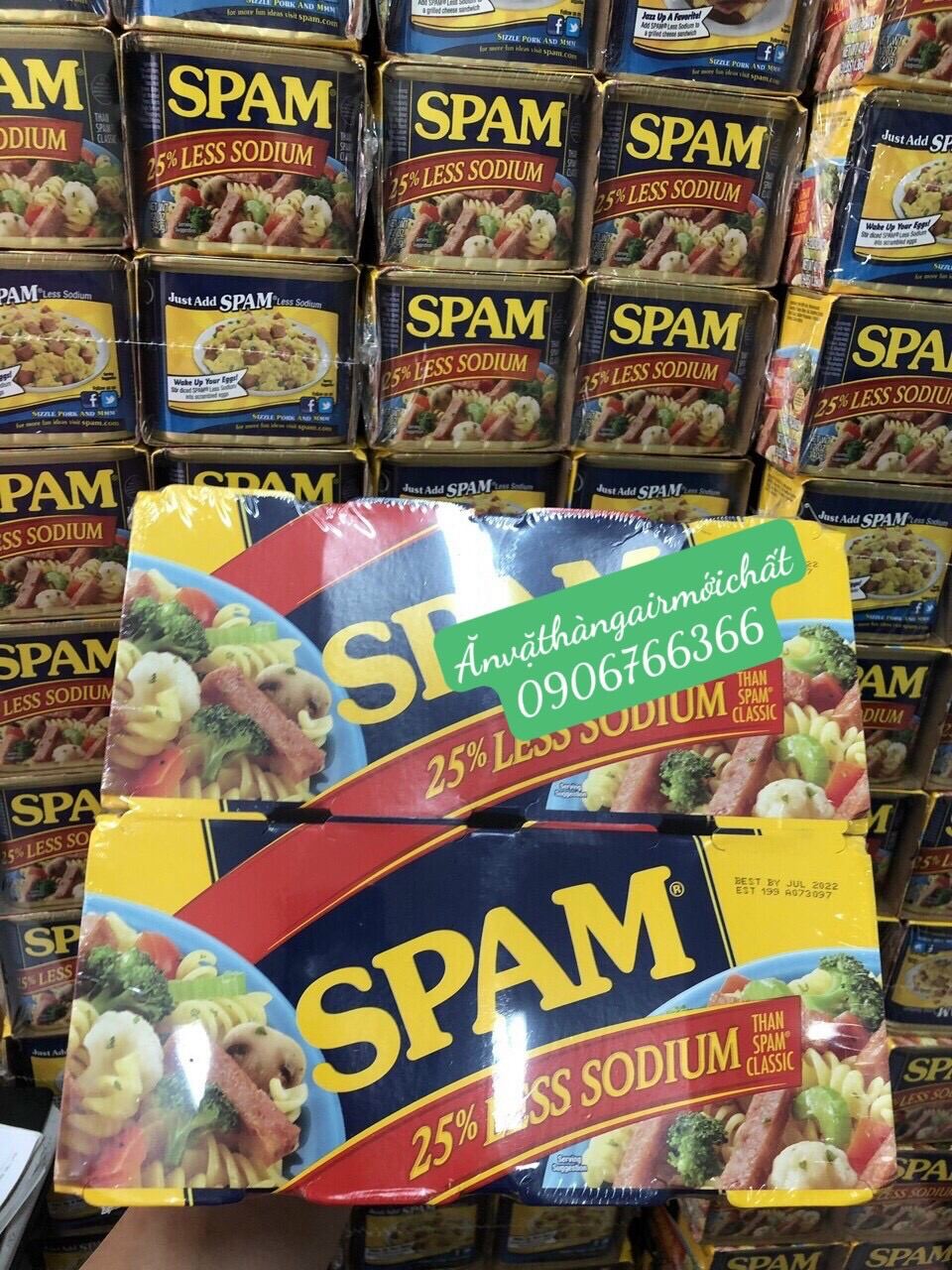 [Date Đẹp 03/2025]Thịt Hộp Spam Mỹ Giảm Mặn 25% 340g