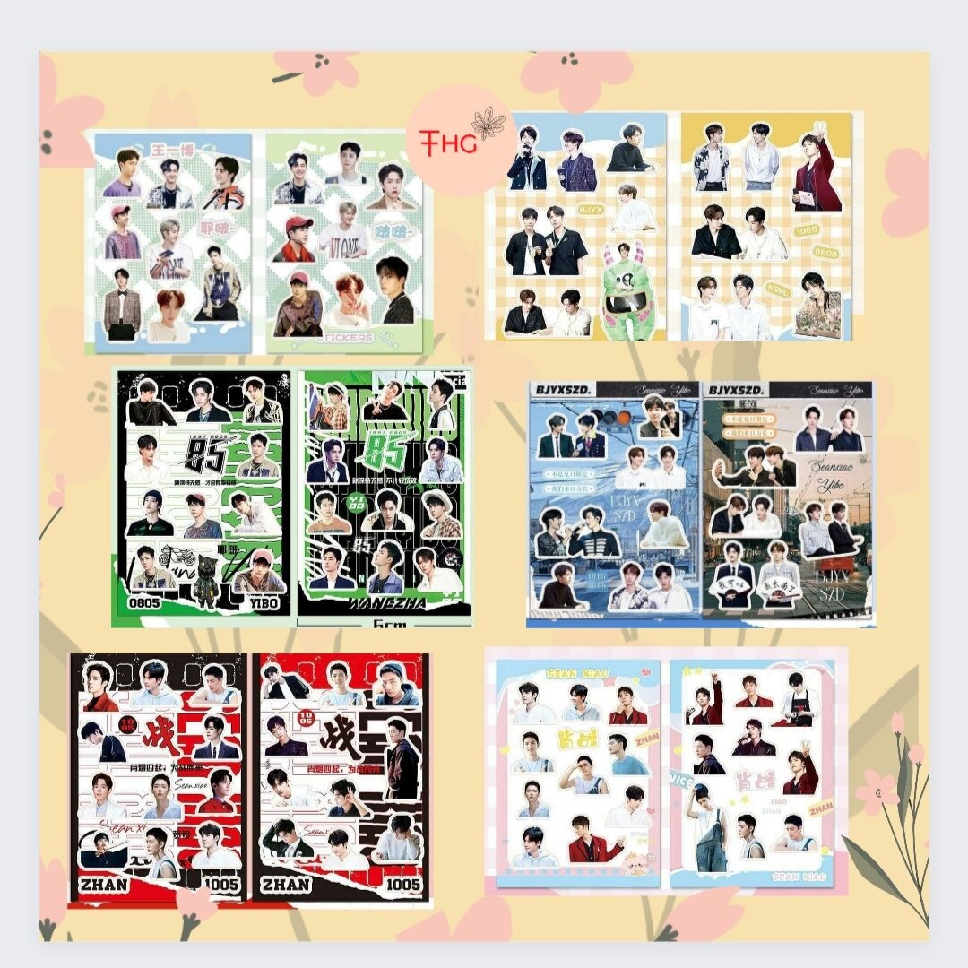 [ Sticker ] Vương Nhất Bác, Tiêu Chiến, Bát Quân Nhất Tiêu ( Hai tờ )