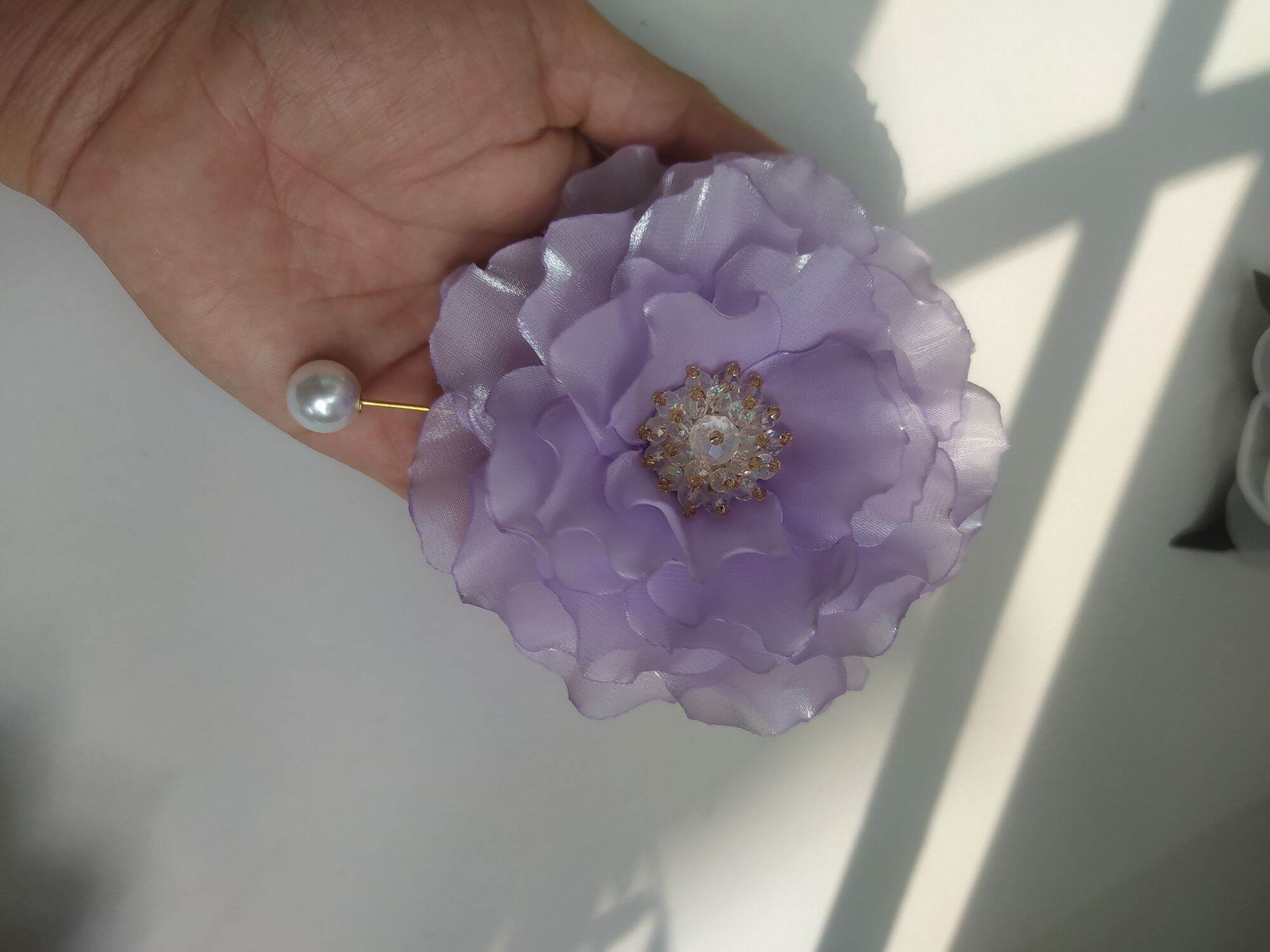 Hoa cài áo handmade Canto màu tím