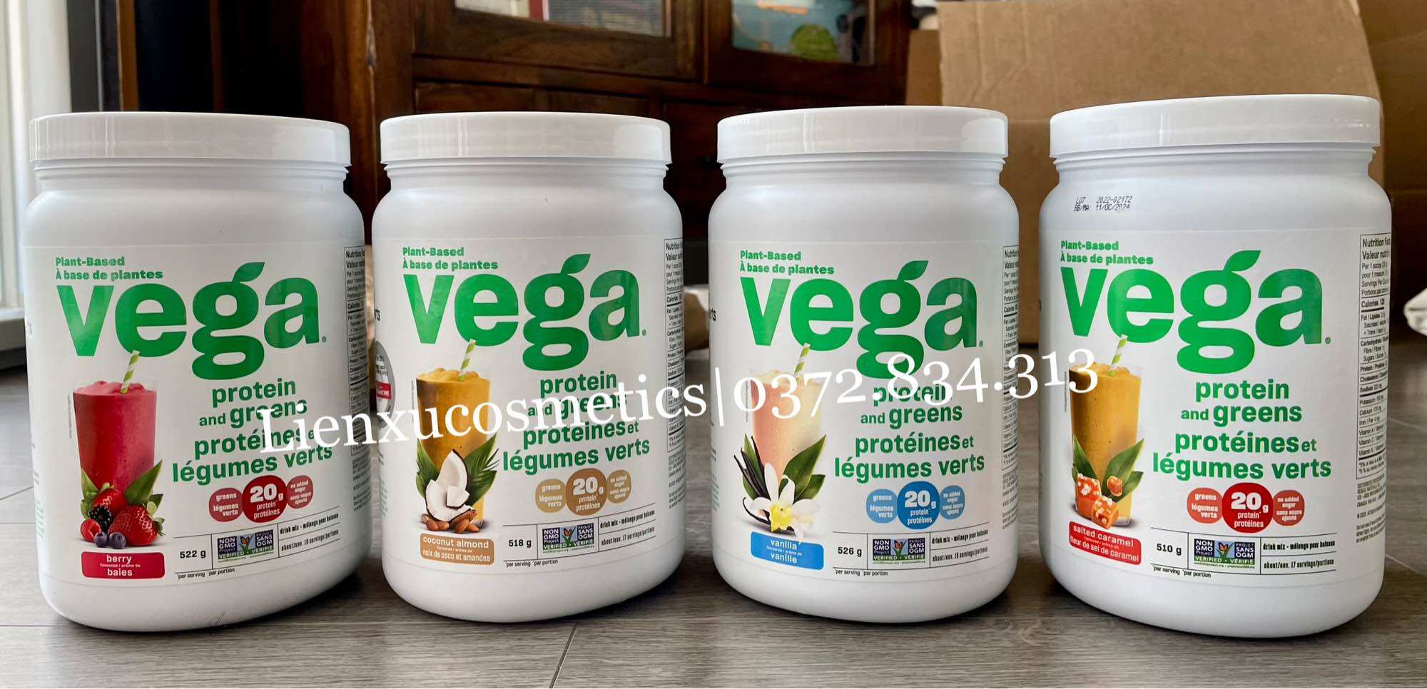 Bột hữu cơ Vega Protein&Green made in Canada; HSD 2026