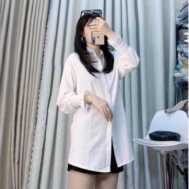 Áo sơ mi nữ tay phồng cúc thường m101