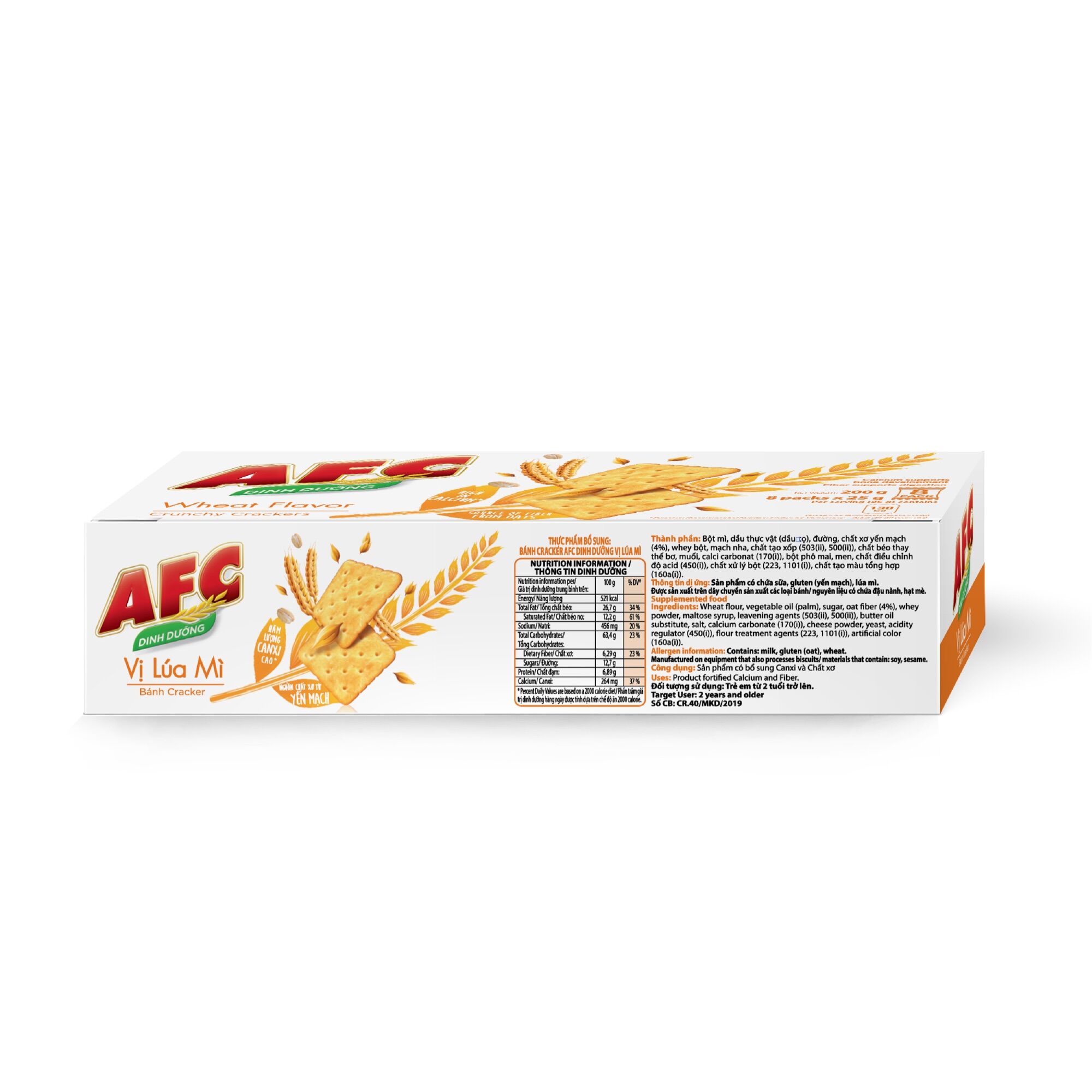 Bánh Cracker Lúa Mì AFC Dinh Dưỡng hộp 200g