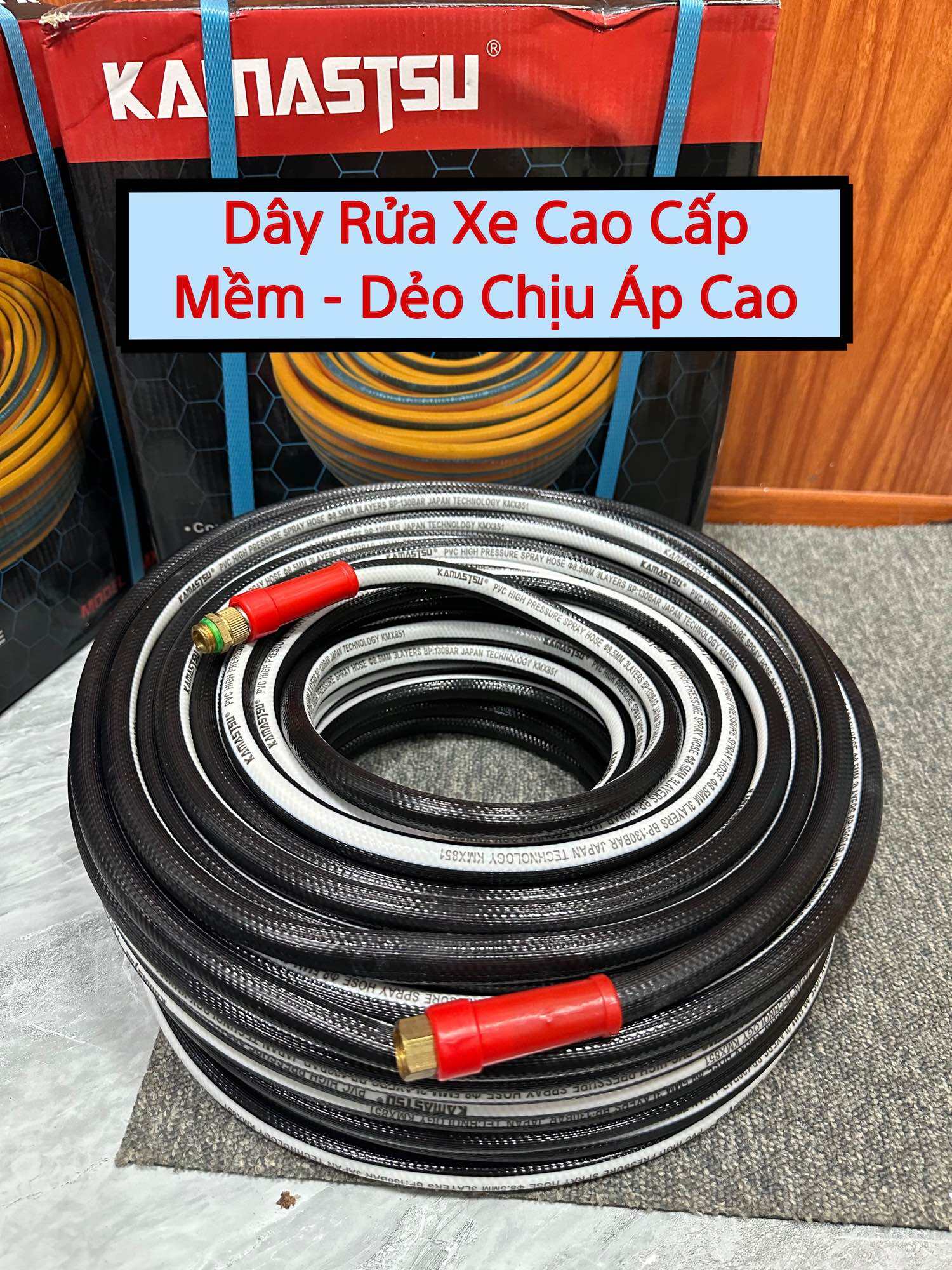 30 Mét Dây Rửa Xe Áp Lực Cao MITSUYAMA NHẬT BẢN - Dây Xịn Loại 5 Lớp