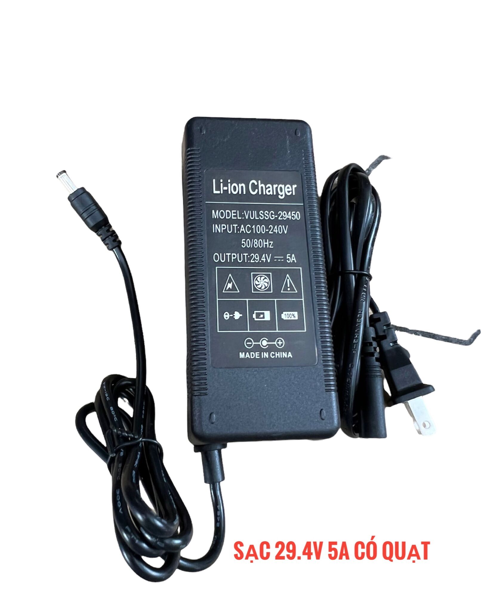 Sạc 7s 29.4v 5a có quạt tản nhiệt