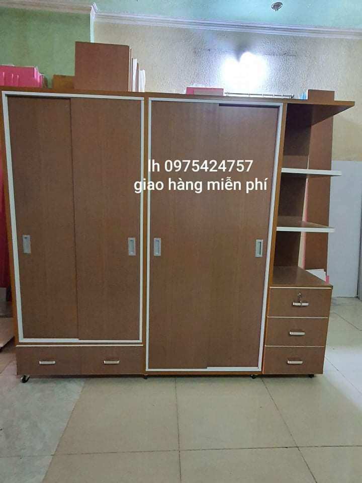 Tủ nhựa đài loan 4 cánh 1 kệ cửa lùa