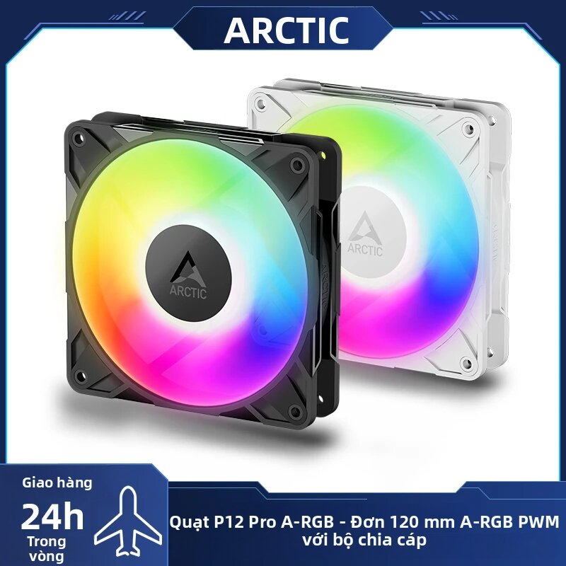 Arctic | Quạt Case ARCTIC P12 Pro A-RGB 120mm PWM, Vòng Bi Chất Lỏng, 400-3000 RPM, 5V 3 Pin ARGB LED, Quạt Đơn Cho Tản Nhiệt Máy Tính Giá 954,000 Đồng*Miễn phí vận chuyển