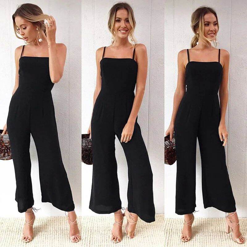 Quần Jumpsuit Ống Rộng Vai Mỏng Phong Cách Công Sở Quần Dài Thường Ngày Thời Trang Nữ Mùa Thu 2024