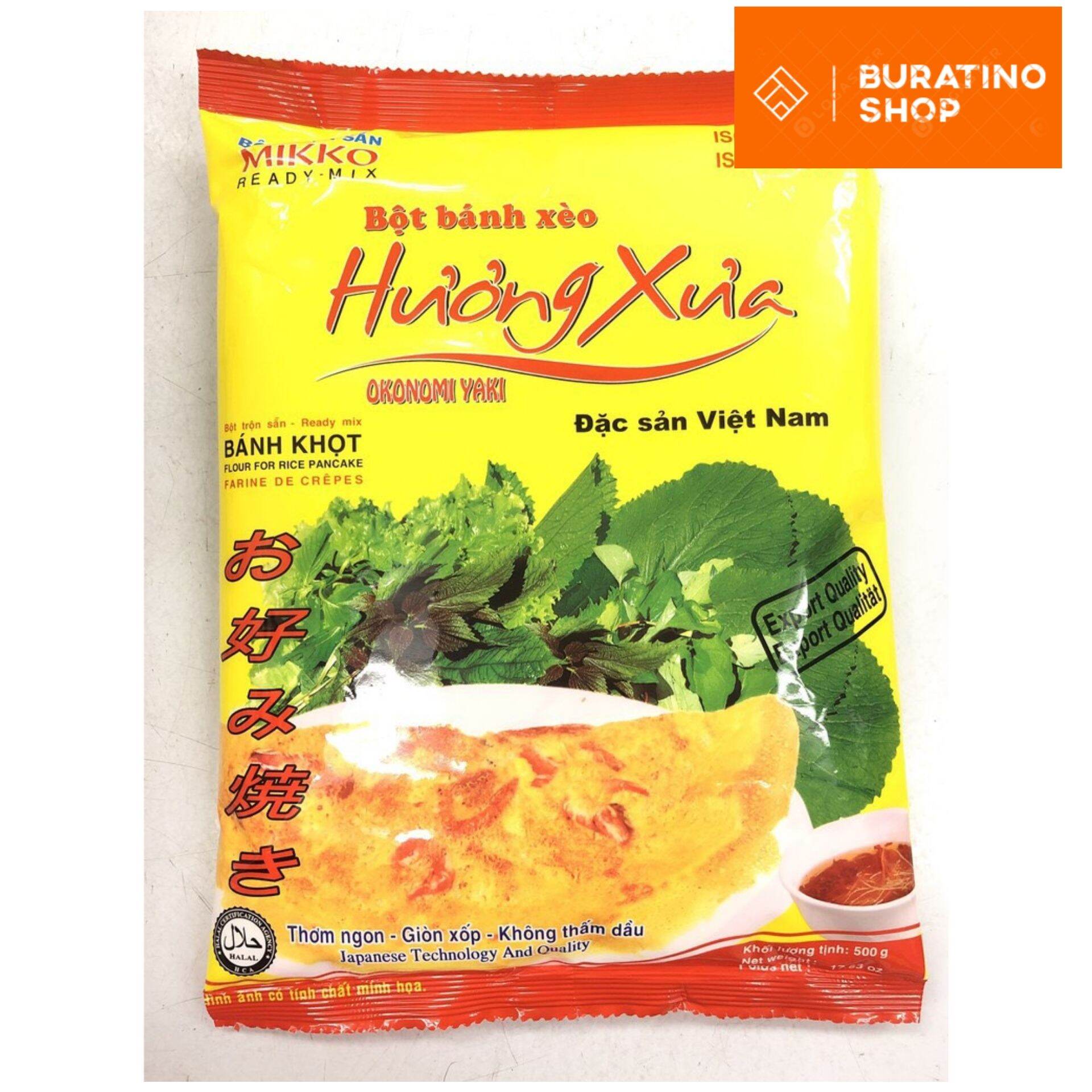 ☆Combo 3 Bột bánh xèo, bánh khọt Hương Xưa-Mikko 500gr/bịch