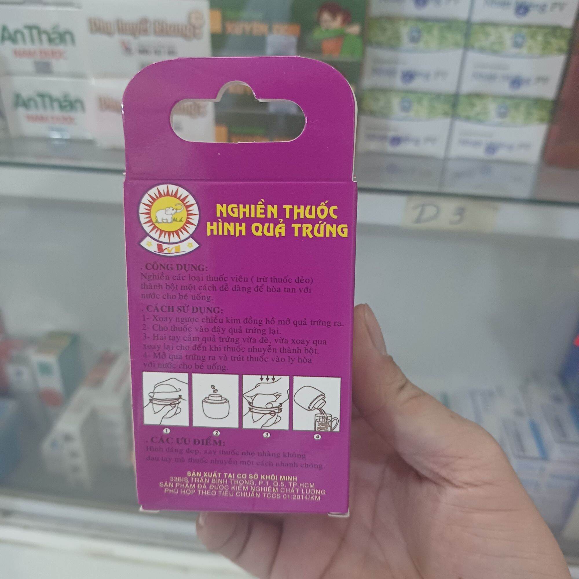 Nghiền thuốc hình quả trứng