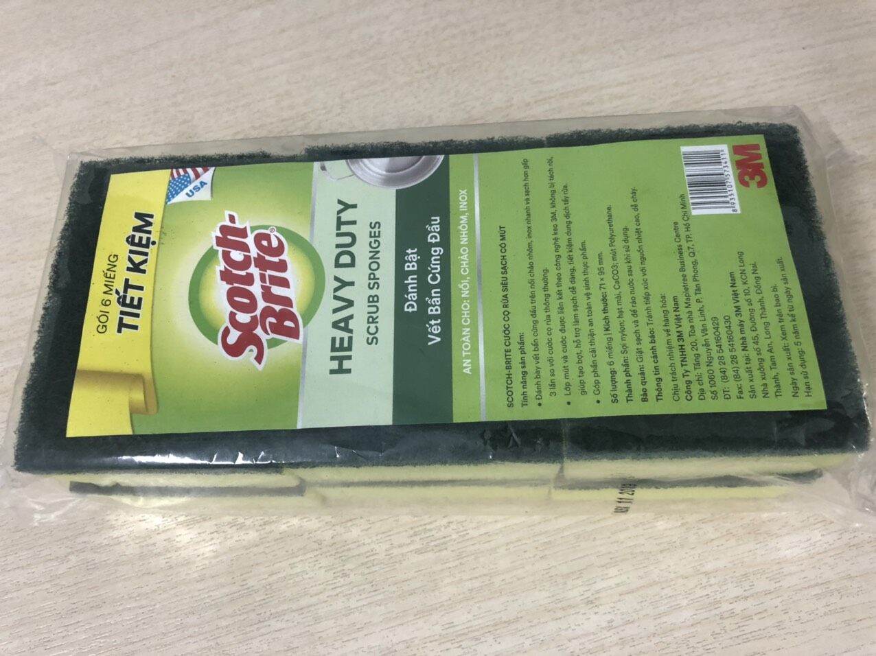 Combo 6 miếng rửa chén Scotch-Brite 3M.