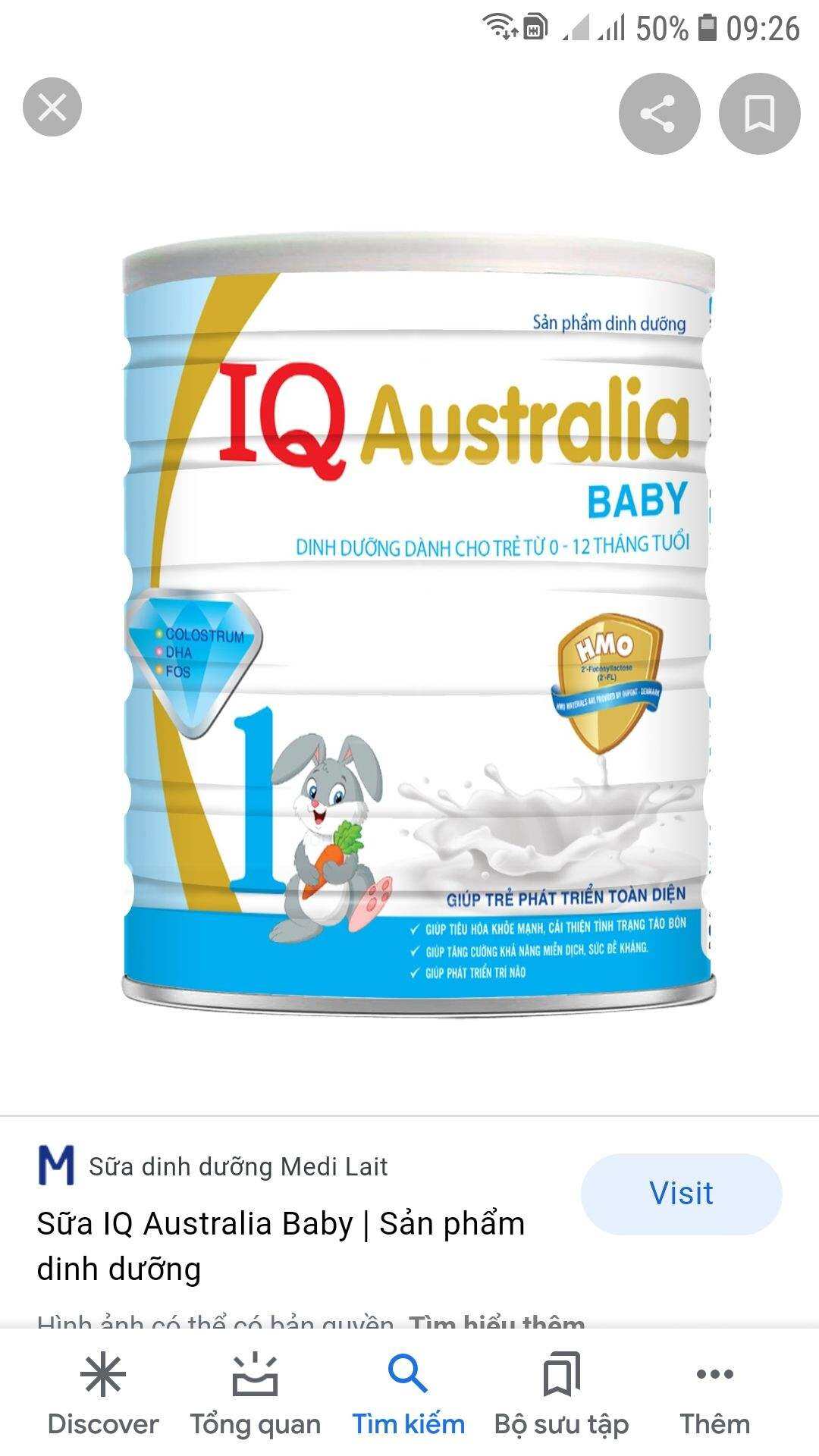 SỮA IQ AUSTRALIA BABY ( dành cho trẻ từ 0-12 tháng tuổi)