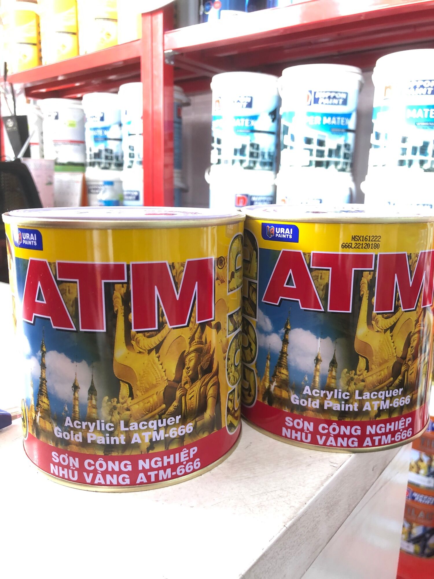 Sơn nhũ vàng atm 666 . dùng cho kim loại, gỗ...