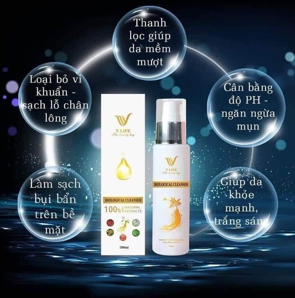 Sữa rửa mặt sinh học vlife chiết xuất nhận sâm