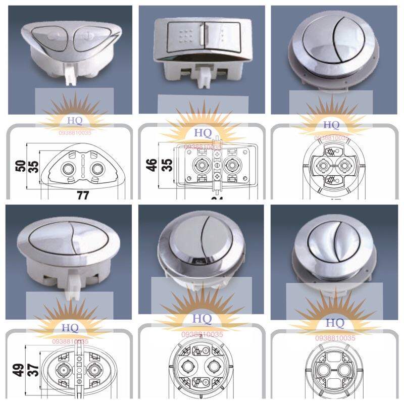 Nút nhấn bộ xả bồn cầu 2 nhấn - Cụm 2 nút nhấn kèm 2 cây ty
