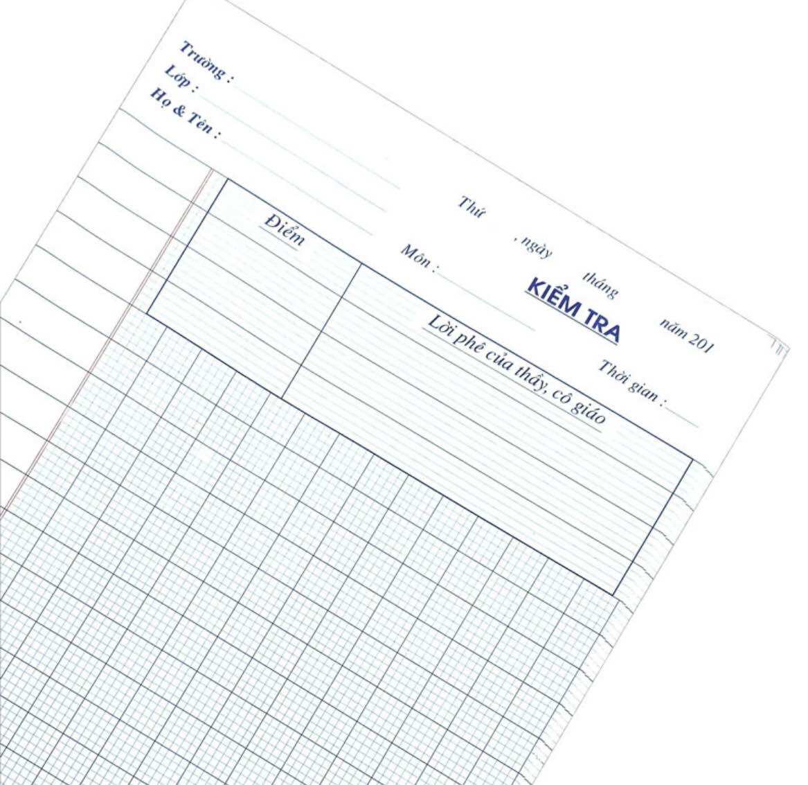 10 tập - Giấy kiểm tra 5 ô ly Hồng Hà (4876) ( mỗi tập 7 tờ đôi )