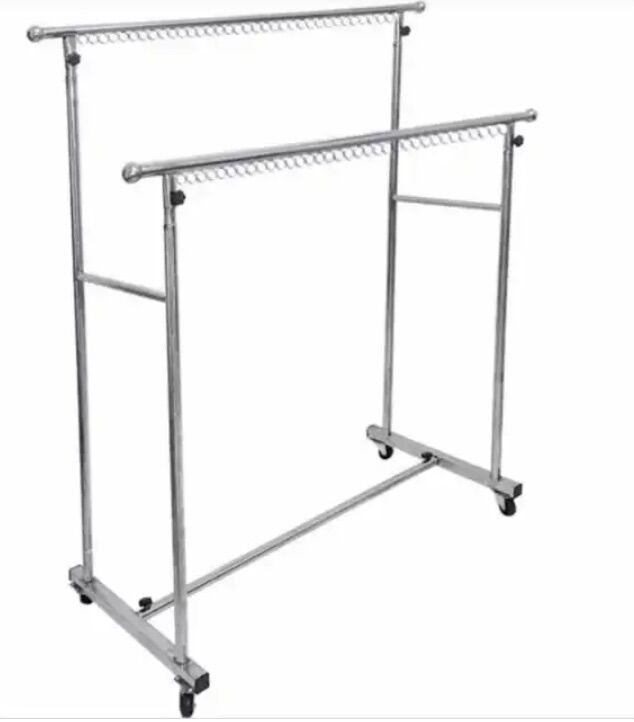 Sào phơi đồ đôi-đơn xếp gọn lắp ráp chân vuông inox 100%