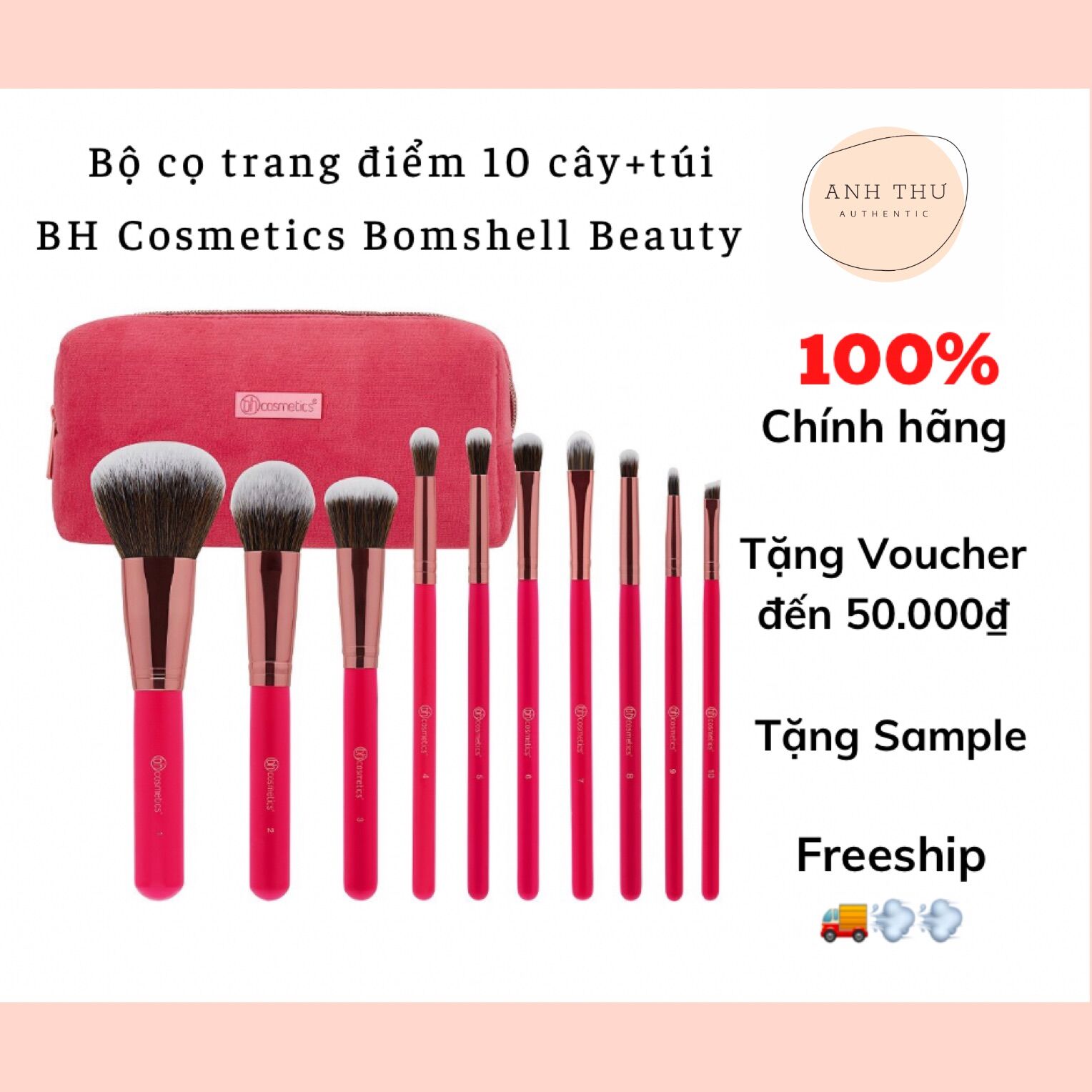 Bộ cọ bh bomshell beauty 4 cọ mặt+6 cọ mắt