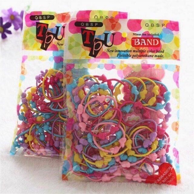 [HCM]TÚI 50 THUN CỘT TÓC CHO BÉ
