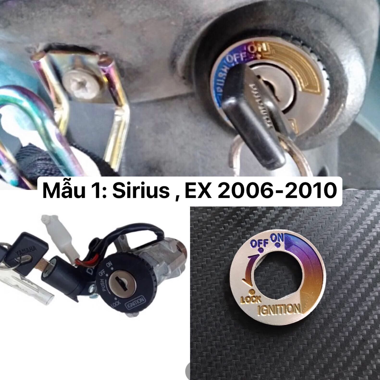 Tem titan ốp ổ khoá nhiều dòng xe