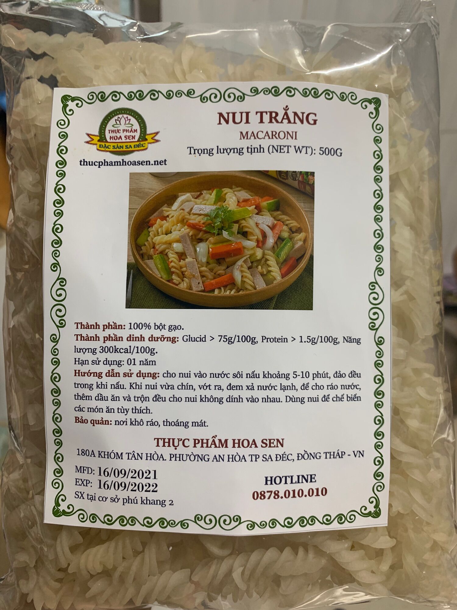 Nui xoắn gạo trắng 500g