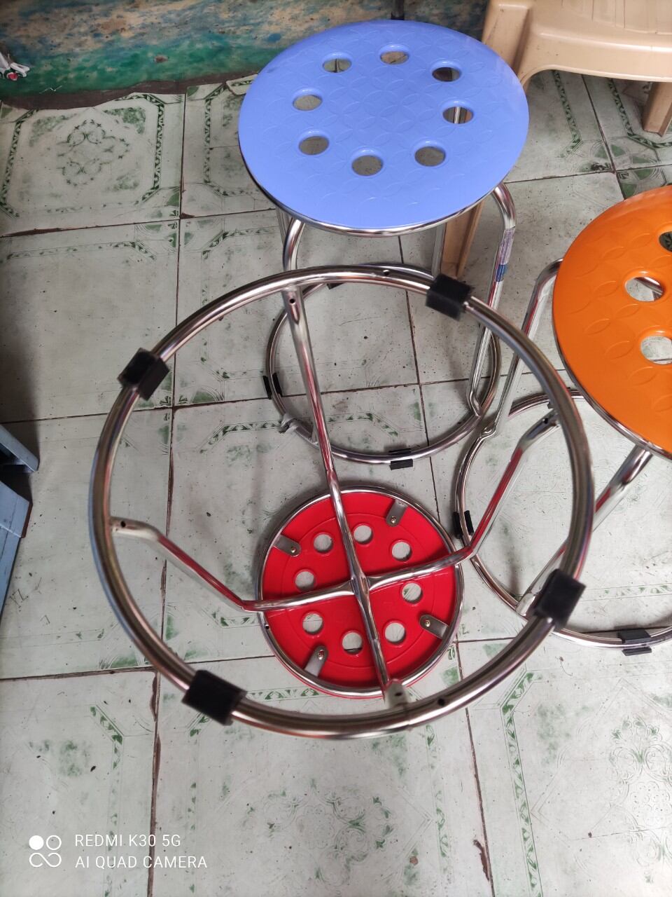 ghế đôn inox mặt nhựa cao cấp