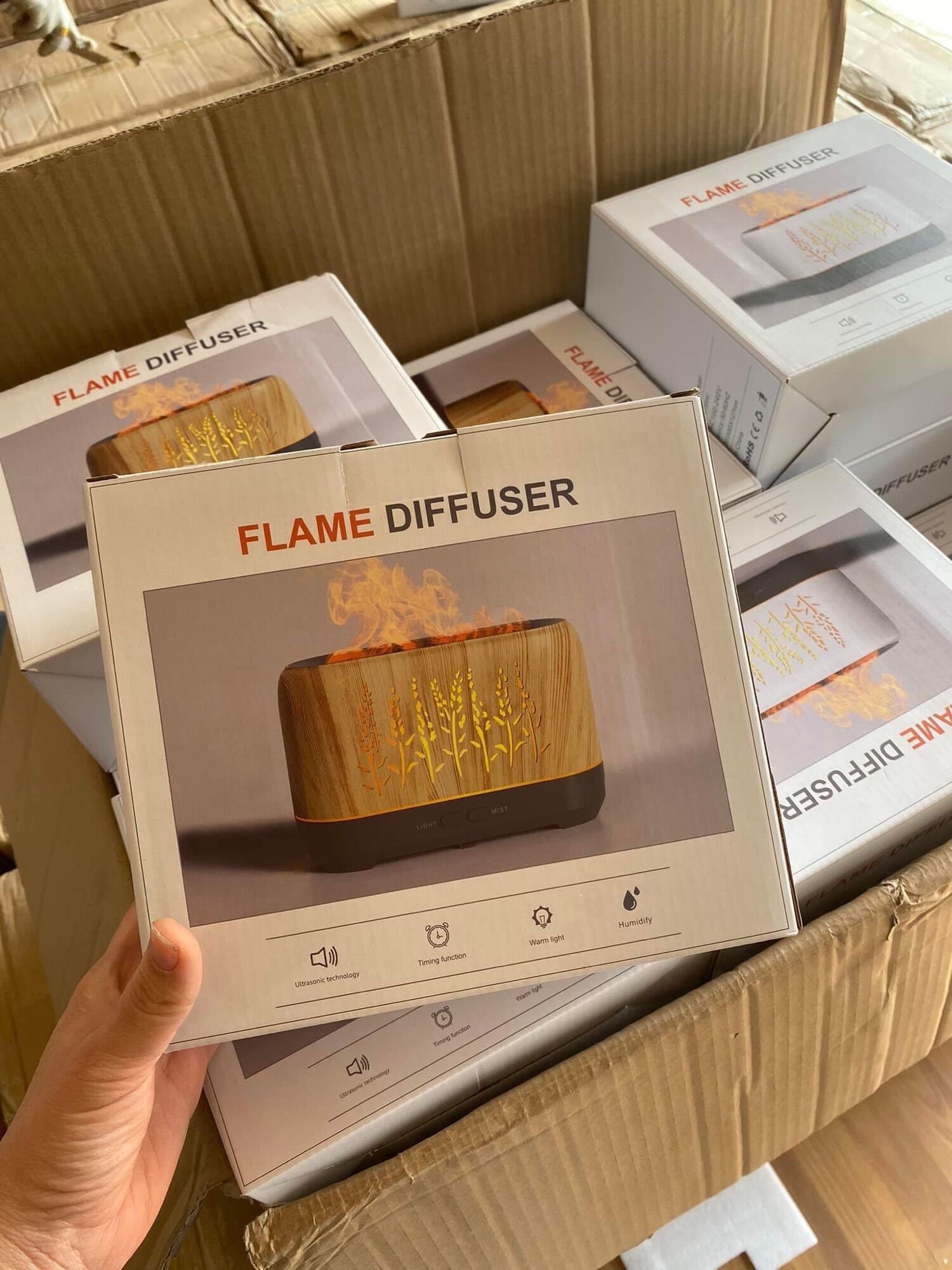 Máy Xông Tinh Dầu Hiệu Ứng Lửa Flame Diffuser (SP Cao Cấp - Tặng Tinh Dầu 10ml)