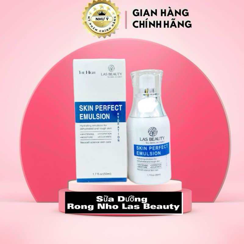 Sữa dưỡng Rong Nho Nhật Bản Las Beauty truyền trắng dưỡng da căng bóng Skin Perfect Emulsion 50ml