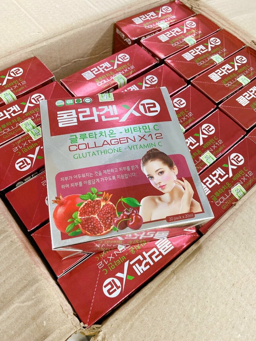 Collagen x12 Trắng da , hết nám, cân bằng nội tiết hộp 20túi