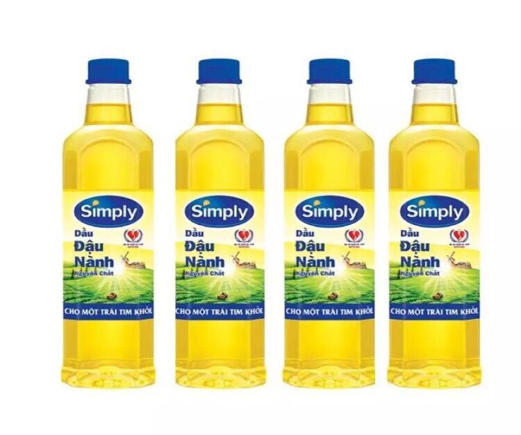 Combo 4 chai Dầu đậu nành nguyên chất Simply 1 lít