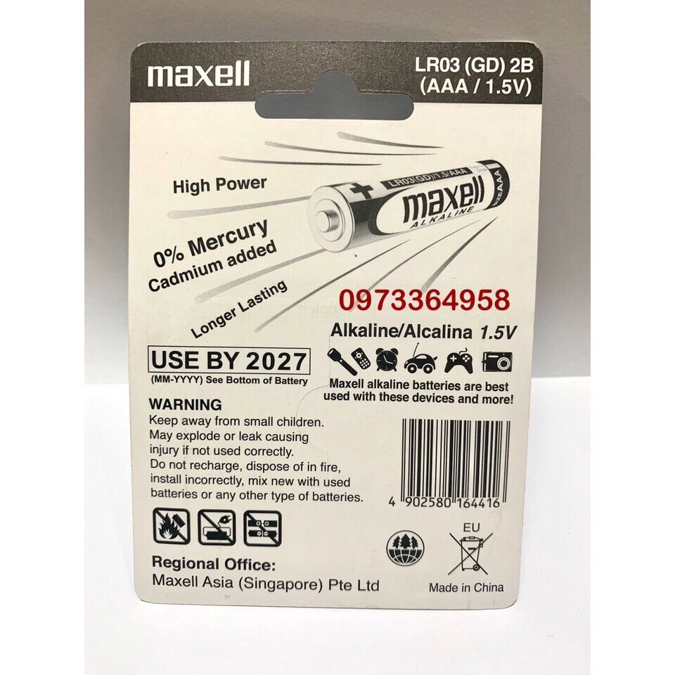 Combo 5 vỉ Pin AAA Maxell Alkaline