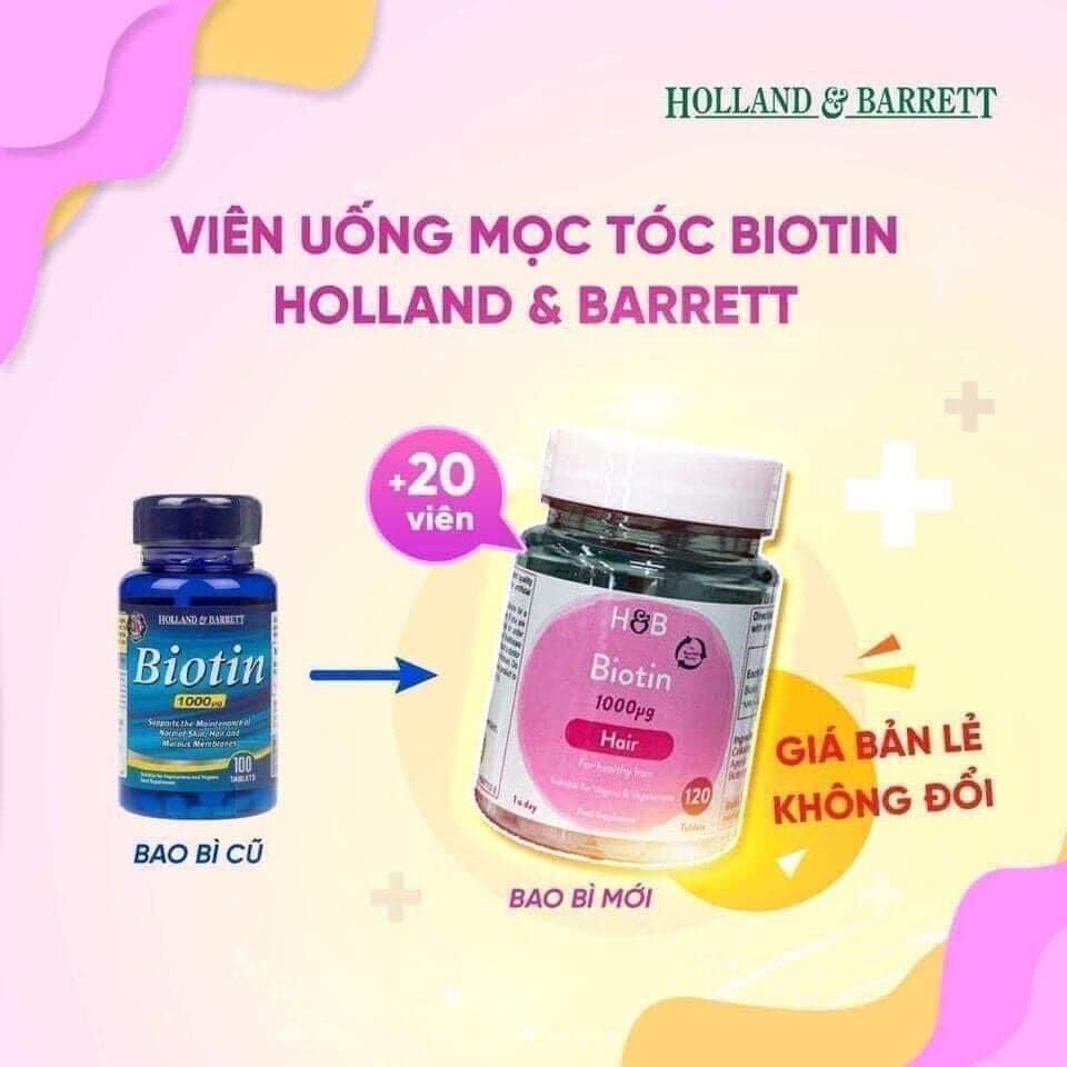 Viên uống mọc tóc Biotin 120 viên
