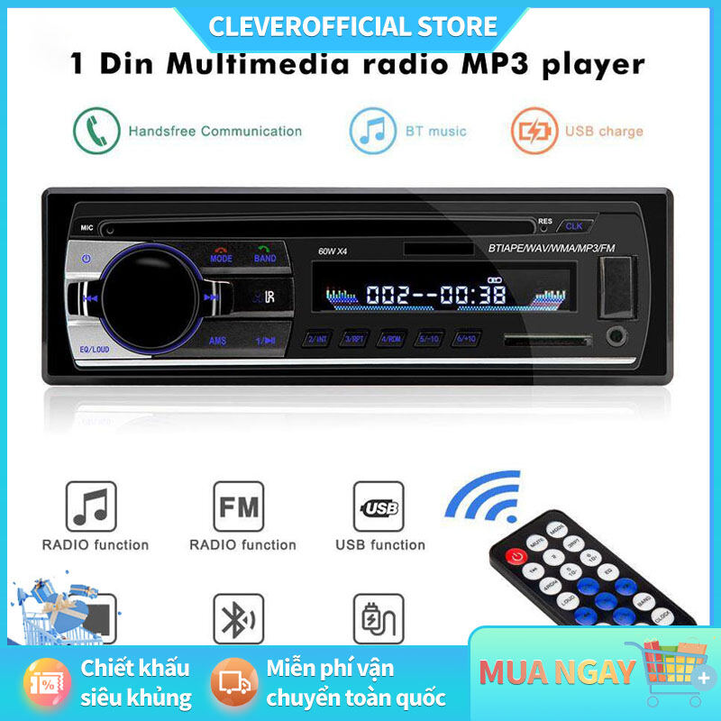 Bộ đầu nghe đài radio, bộ máy phát MP3/USB/SD/AUX/FM Bluetooth 12V dành cho  xe ô tô, xe bán tải, xe tải 