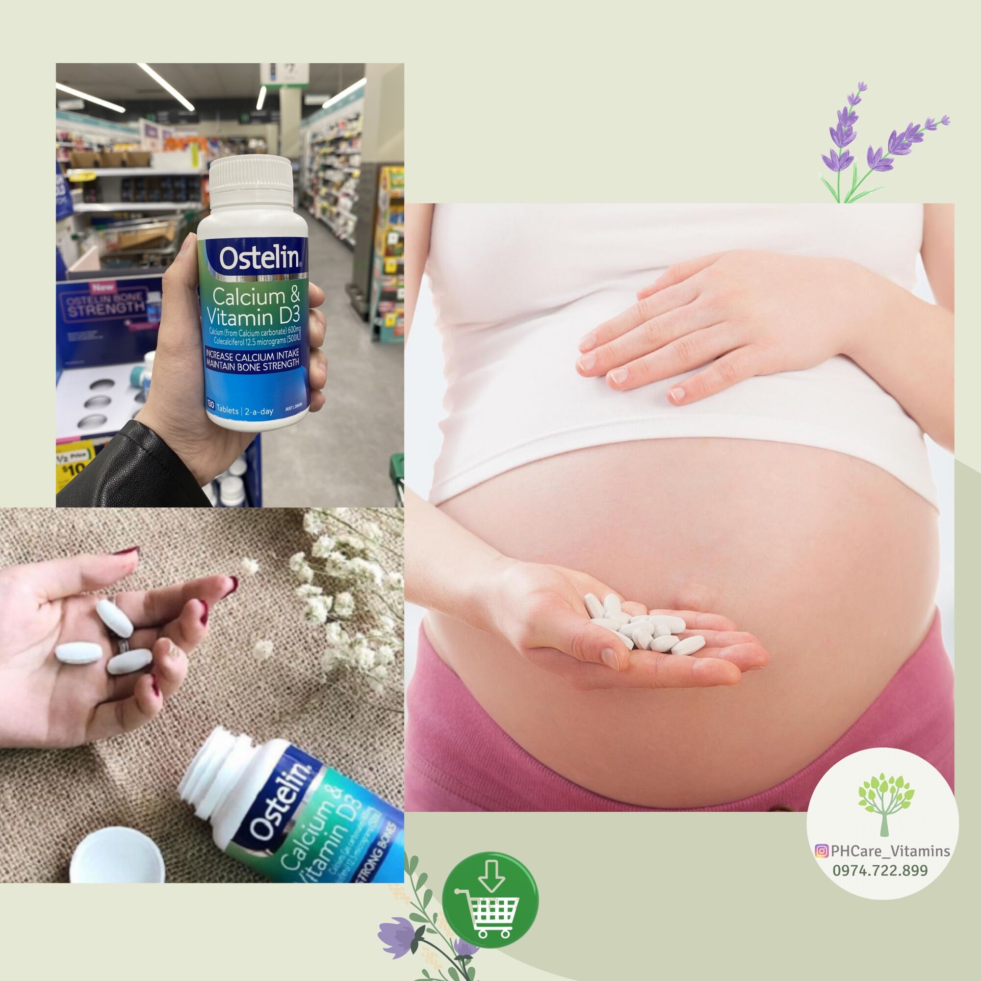 Ostelin Calcium & Vitamin D3 của Úc (Mẫu mới nhất – 130 viên)