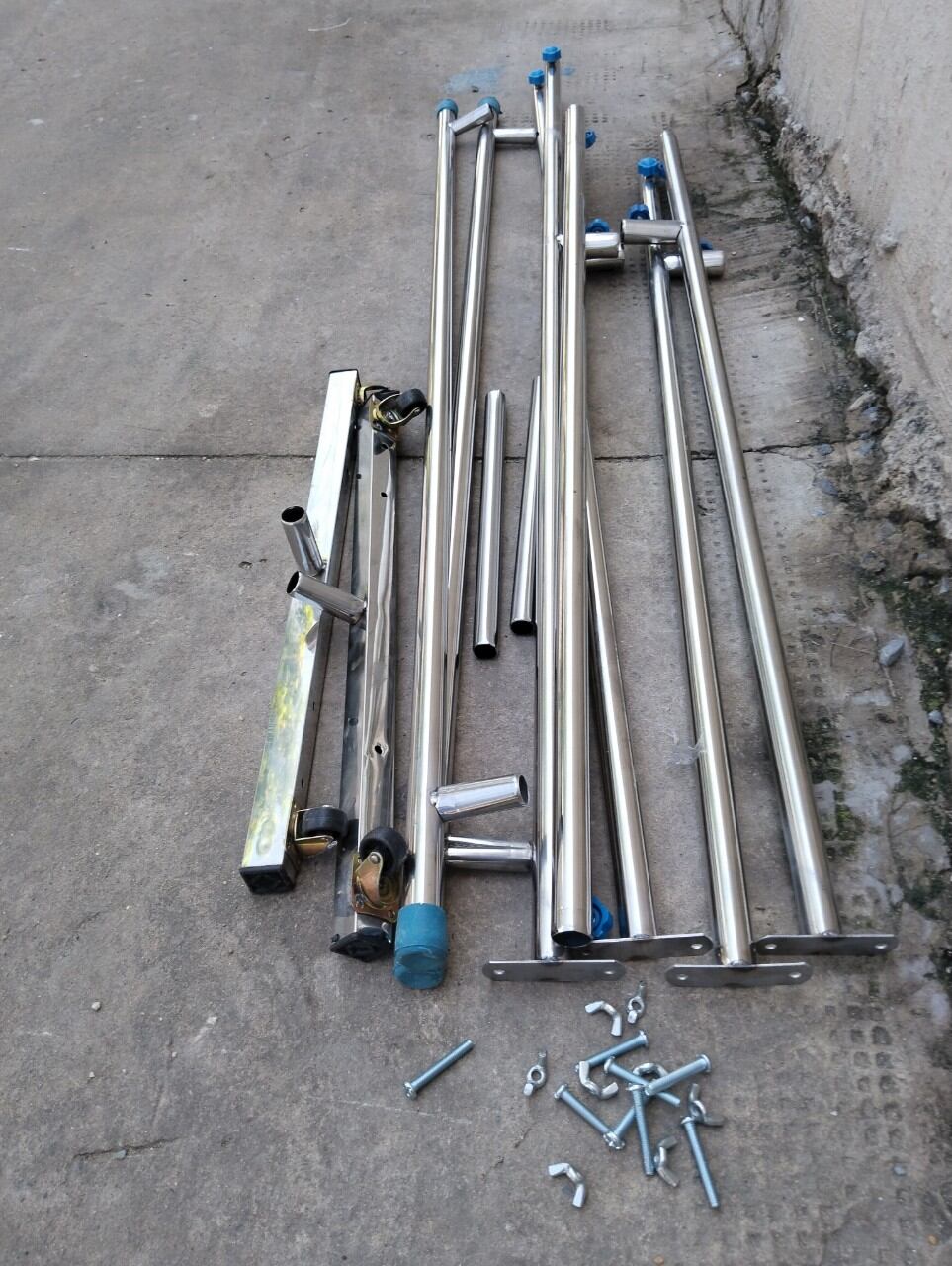 sào đôi phơi đồ inox có bánh xe phi 22