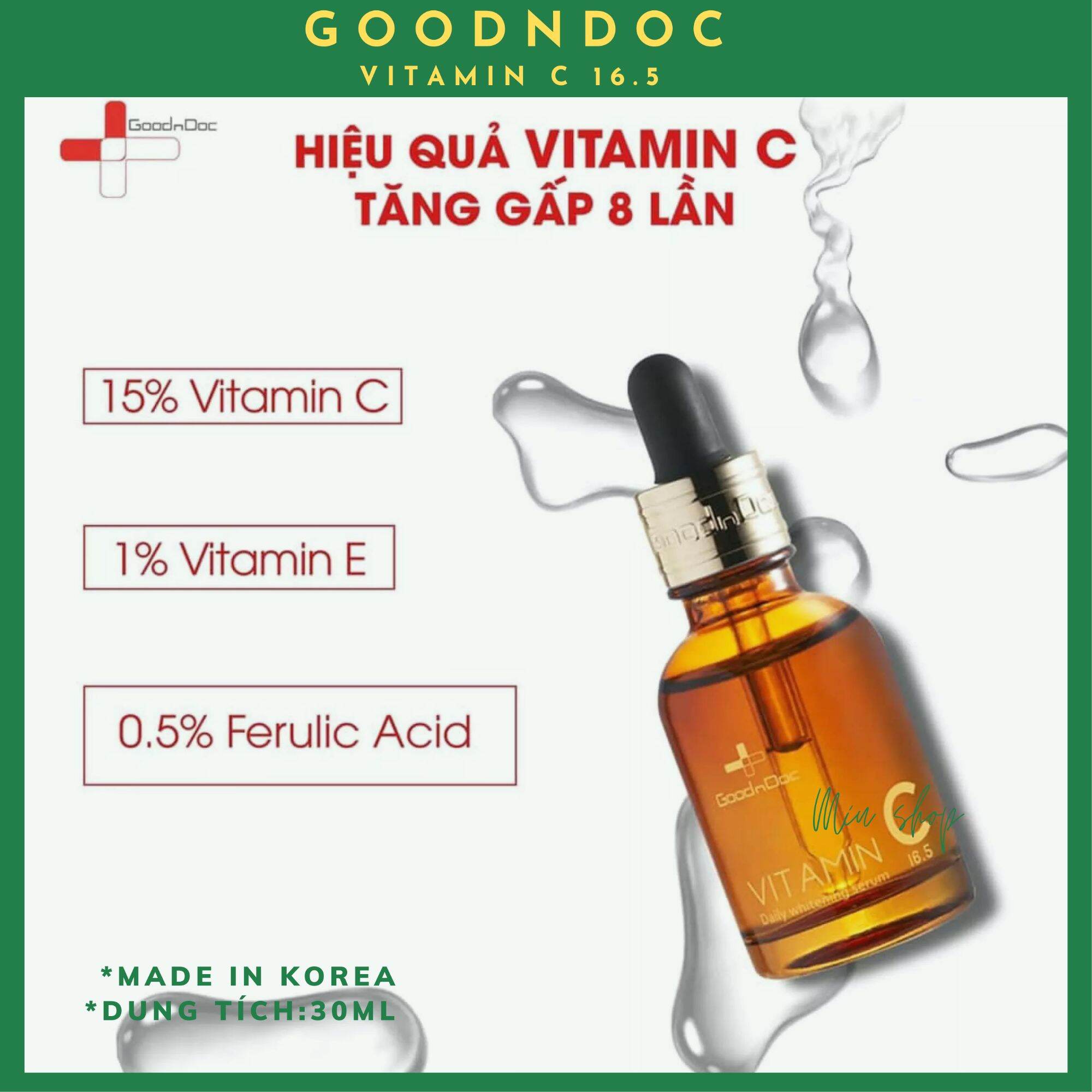 Serum Vitamin C Goodndoc 30Ml Sáng Da Mờ Thâm Chống Lão Hoá Da