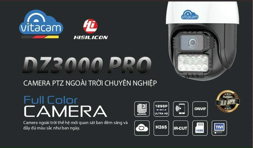 ( Siêu phẩm) Camera Vitacam ngoài trời DZ3000 Pro  3.0