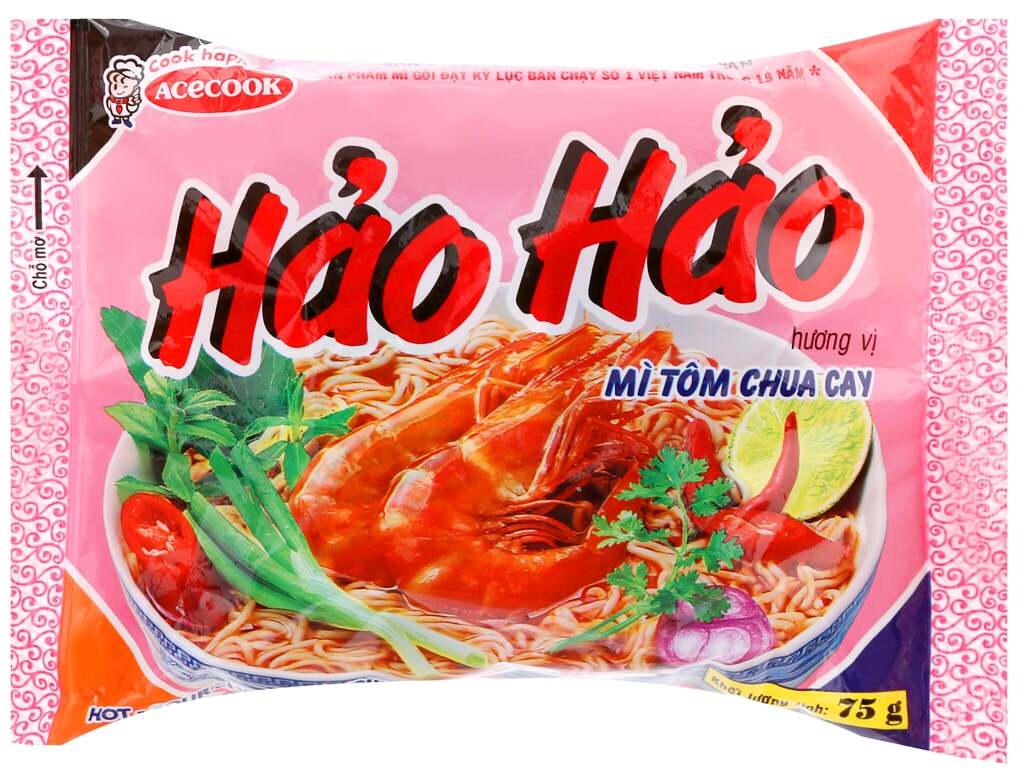 Thùng 30 +3 gói mì Hảo Hảo tôm chua cay 75g