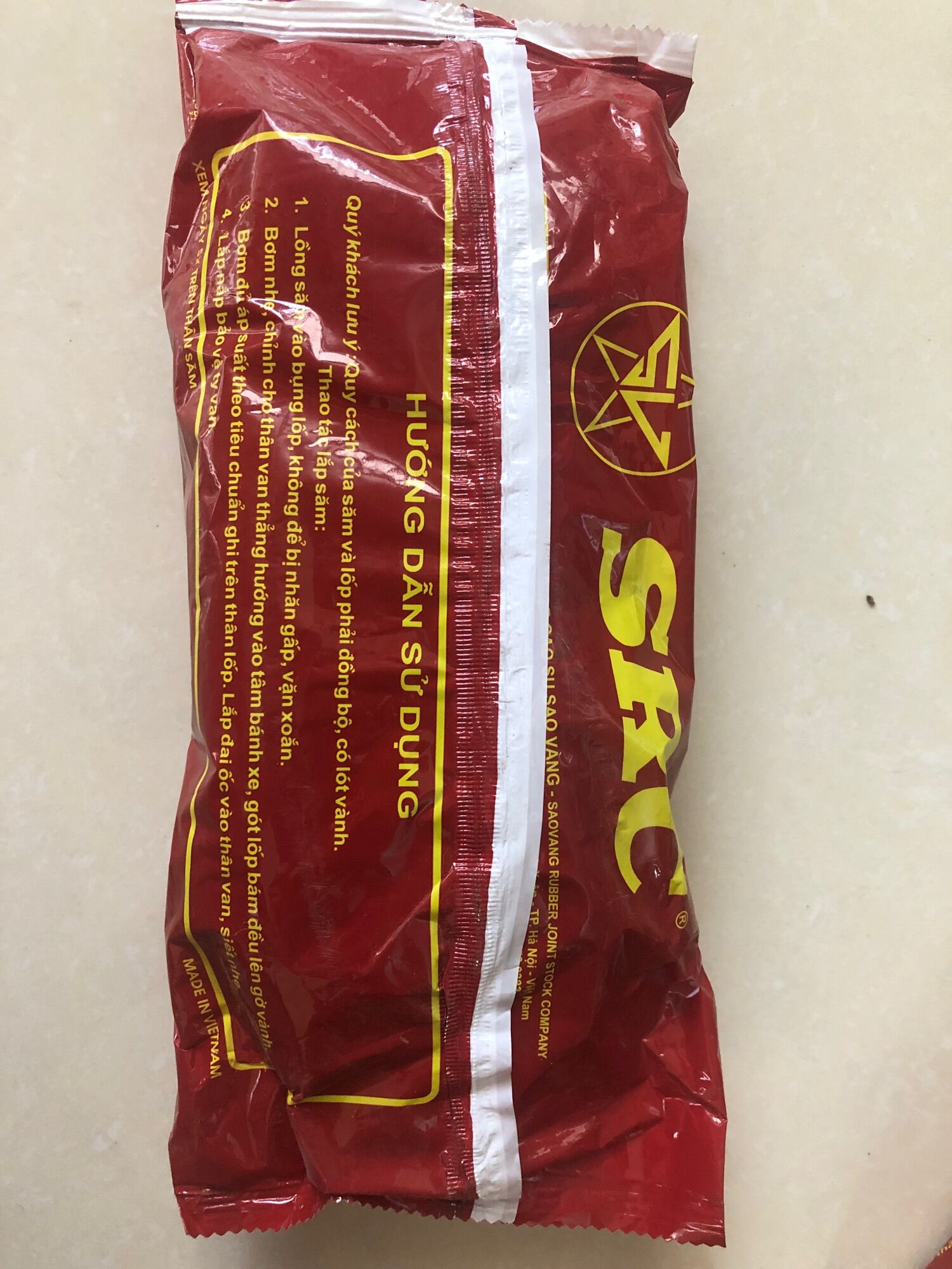 Săm (ruột) Sao Vàng SRC  2.25/2.50-17 (70/90-17) cho xe máy