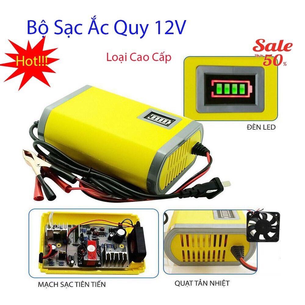 Bộ sạc ắc quy thông minh tự ngắt 12v-2ah - 20ah máy sạc ắc quy xe máy