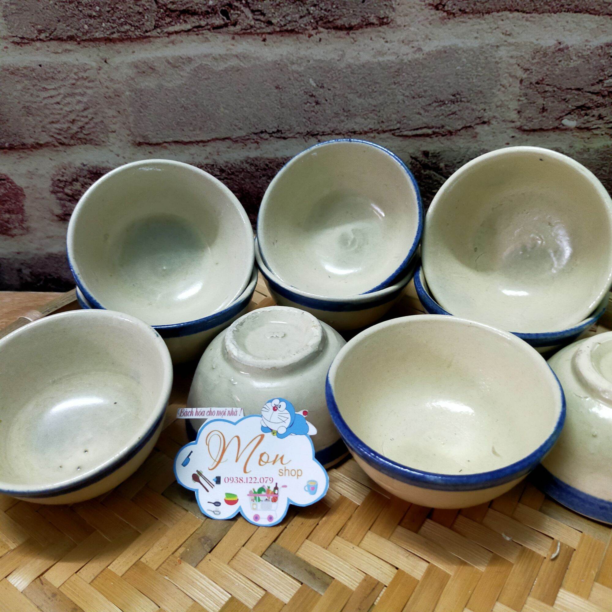 BỘ 10c CHÉN CHẤM NHỎ-BÁNH BÒ CHỈ XANH HÀNG THÔ