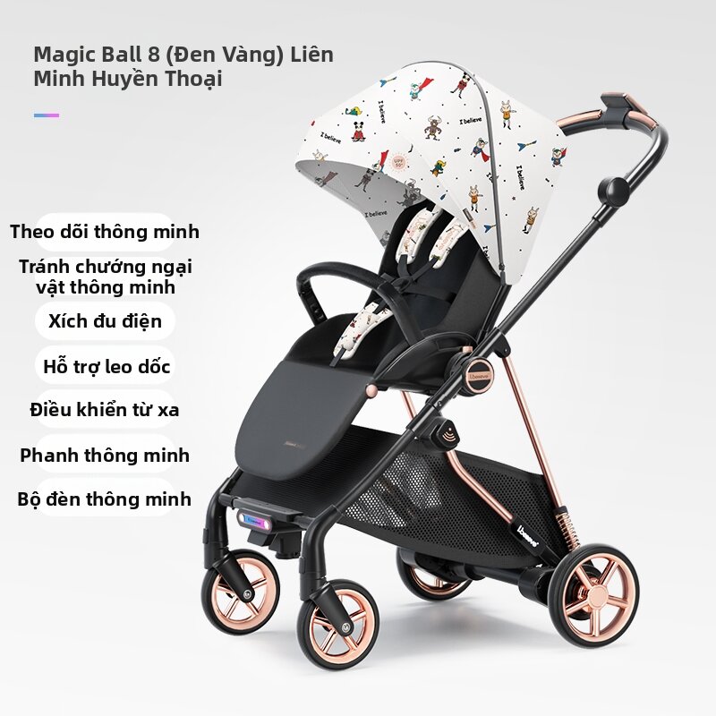 Intelligent Following Brake Bi-directional Sit-Lie Stroller - 8