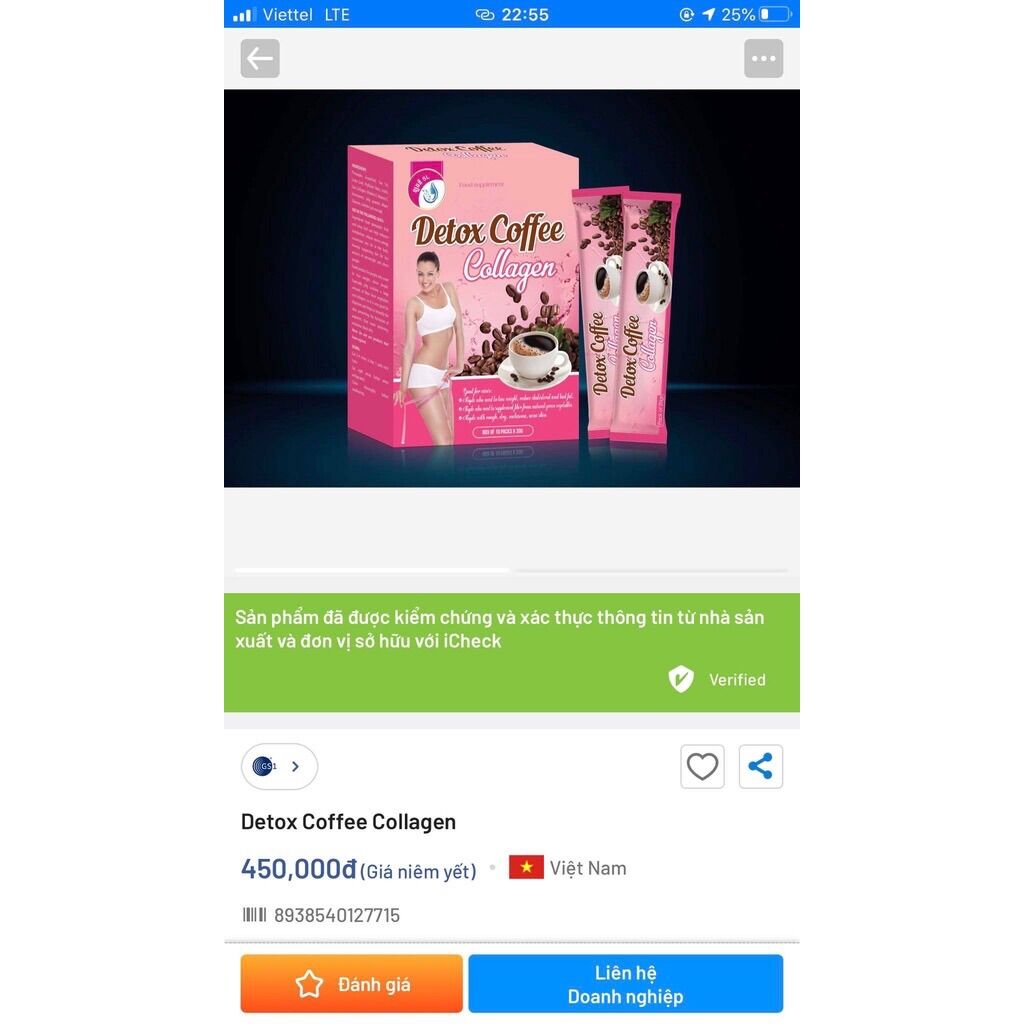 Detox Coffee Collagen - Đánh Bay Mỡ Thừa (Hộp 10gói)