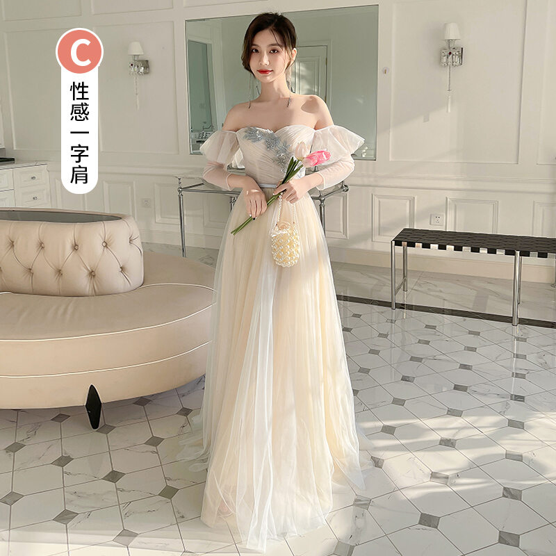 Trang phục phù dâu lễ cưới váy phù dâu nhóm chị em tốt nghiệp mẫu mới 2023 cảm giác cao cấp thiểu số nữ tiên khí chất tôn dáng gầy che mỡ