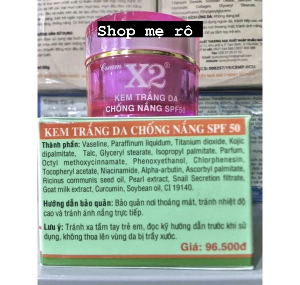 kem x2 trắng chống nắng hủ 8g
