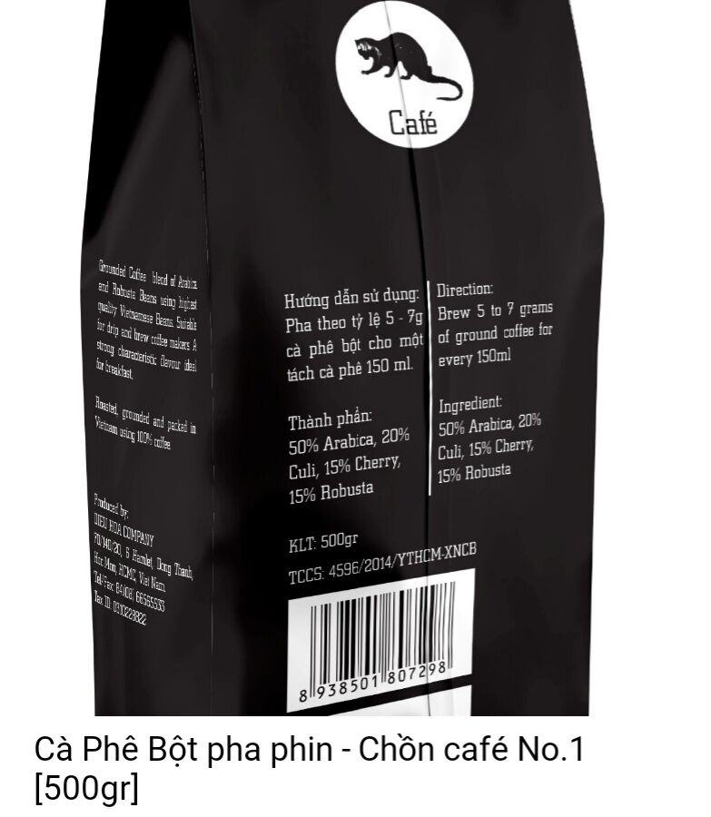 cà phê chồn đặc biệt gói 500g