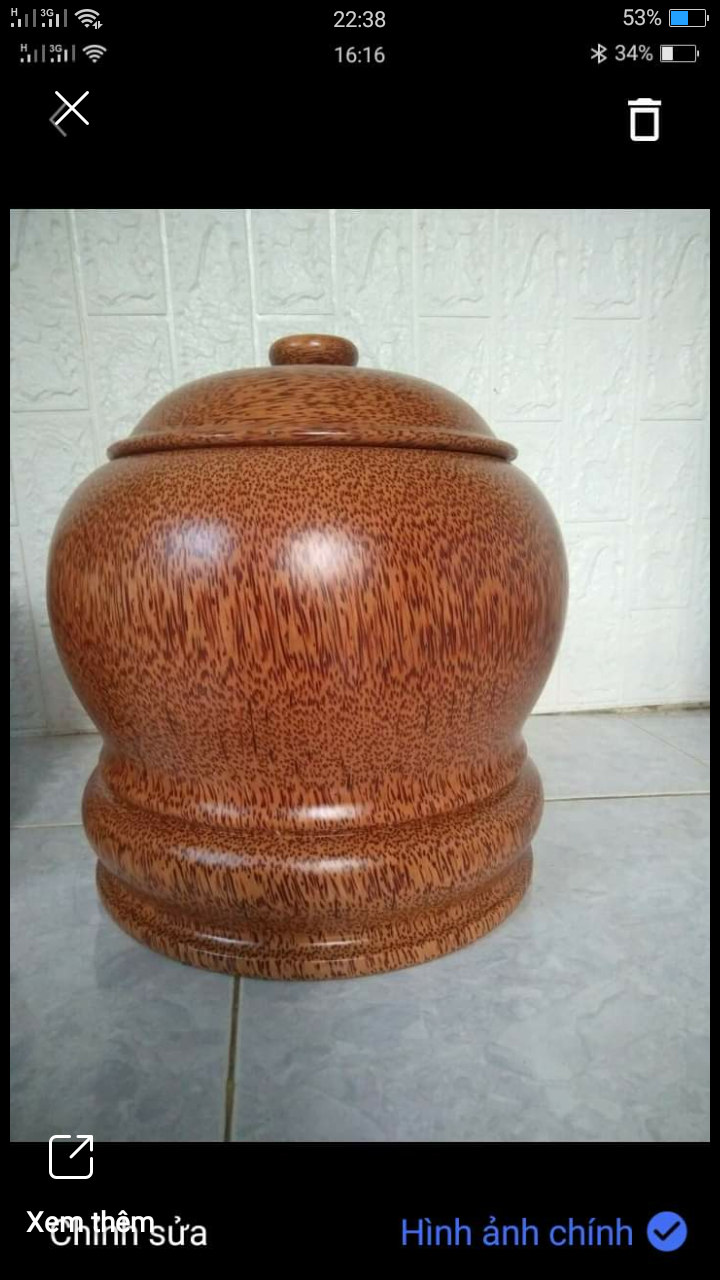 Bình ủ giữ ấm bình trà làm từ gỗ dừa