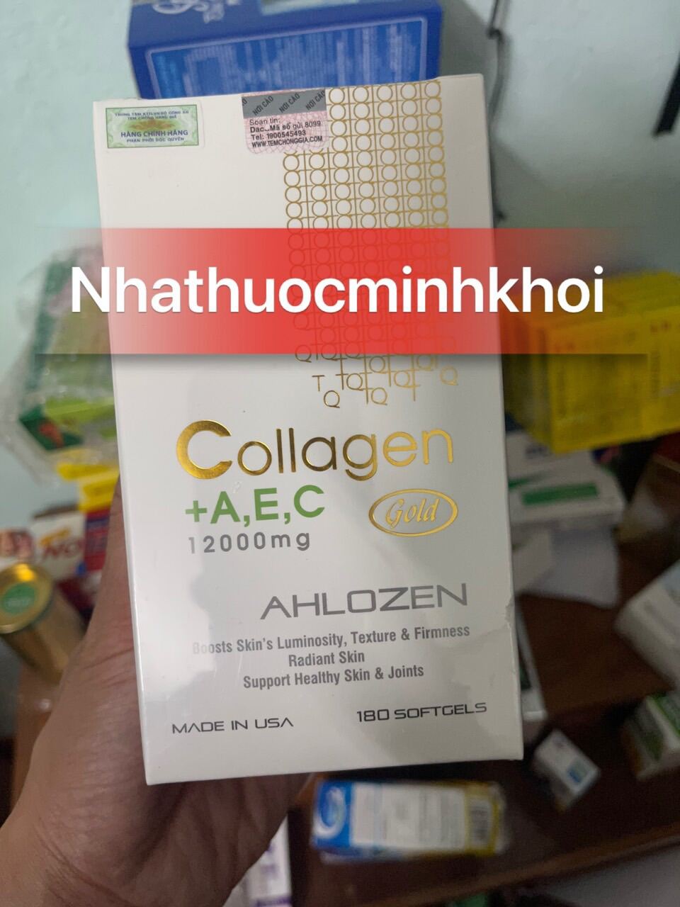 COLLAGEN AEC 1200 AHLOZEN CAO CẤP 180 viên