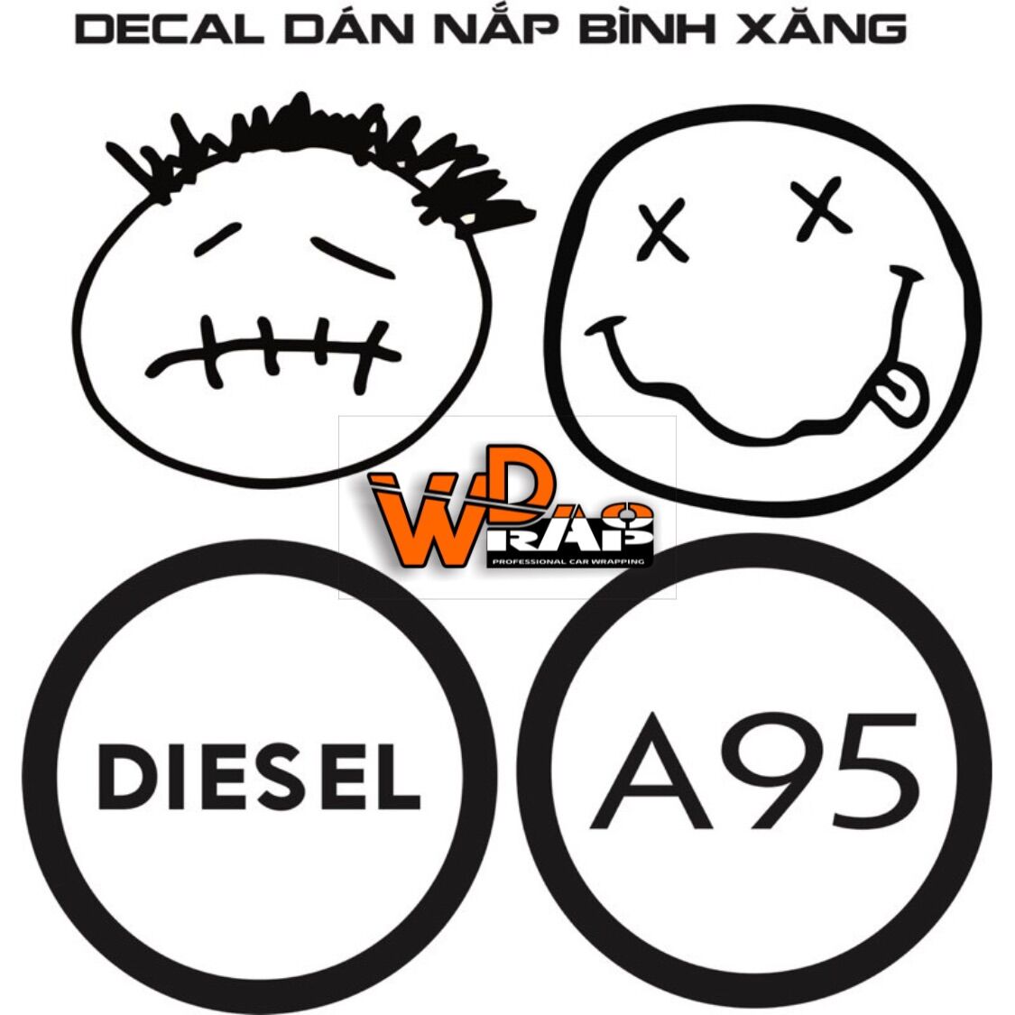Decal dán nắp bình xăng