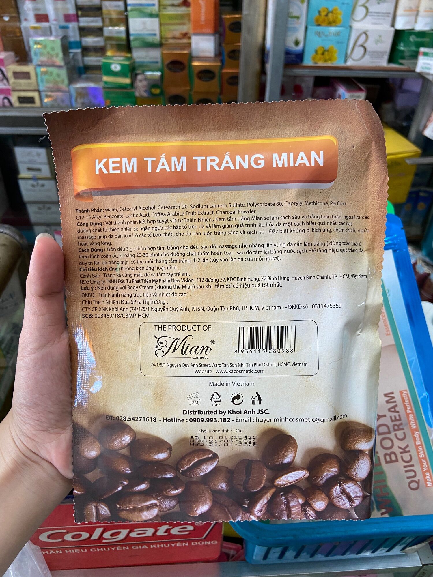 Tắm trắng cà phê - Whitening Body Quick Cream MIAN